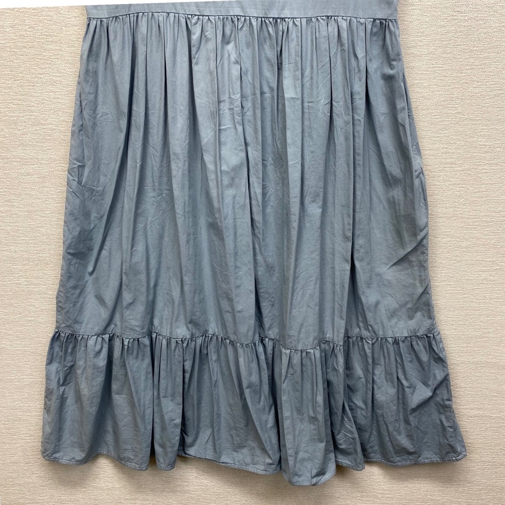 Umgee USA Women Blue Tiered Midi Dress Square Neck Sleeveless Cotton Blend Sz M - Picture 3 of 9